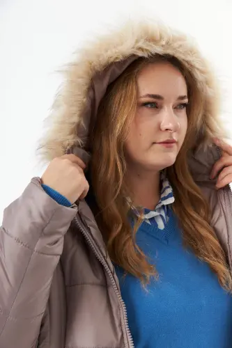 Plus Size Quilted Puffer Jacket Lined A.Mink - 6