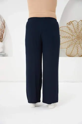 Plus Size Relax Fit Viscose Pants Navy Blue - 4