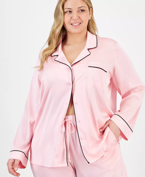 Plus Size Satin Pajama Set, Created for Modazone Apple Blossom - 3