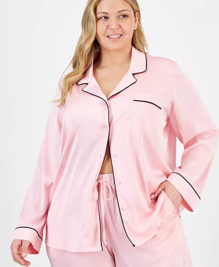 Plus Size Satin Pajama Set, Created for Modazone Apple Blossom - 3