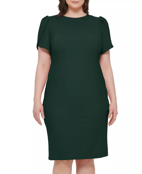 Plus Size Scuba Crepe Tulip-Sleeve Sheath Dress Malachite - 3