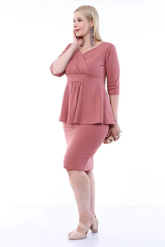 Plus Size Scuba Dressy Skirt Blouse 2 Piece Set SCB20684 - 6