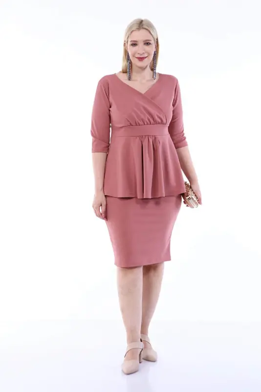 Plus Size Scuba Dressy Skirt Blouse 2 Piece Set SCB20684 - 7