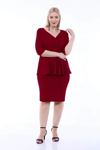 Plus Size Scuba Formal Dress and Skirt 2-Piece Set SCB20684 - 3