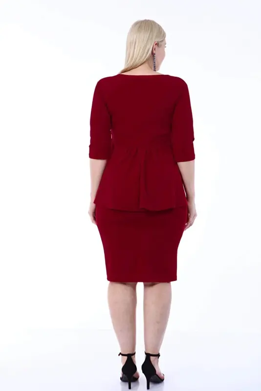 Plus Size Scuba Formal Dress and Skirt 2-Piece Set SCB20684 - 6