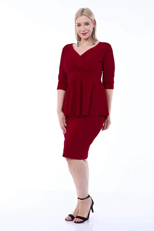 Plus Size Scuba Formal Dress and Skirt 2-Piece Set SCB20684 - 7