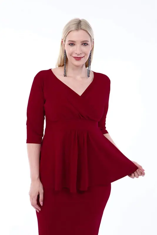 Plus Size Scuba Formal Dress and Skirt 2-Piece Set SCB20684 - 5