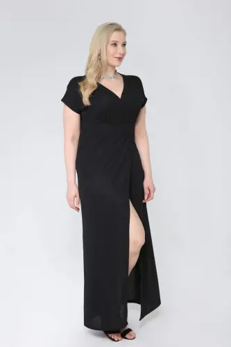 Plus Size Sequin Formal Dress Front Slit Long Evening Gown 91-8888 - 5
