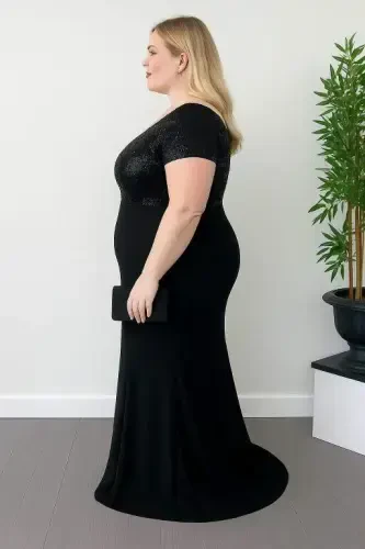 Plus Size Sequin Mermaid Evening Dress KL8036 - 3