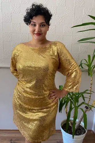 Plus Size Sequin Mini Party Dress KL5601 - 2