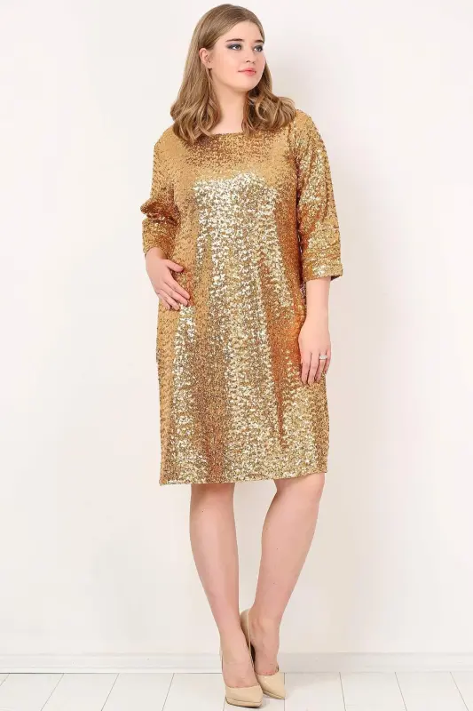 Plus Size Sequin Mini Party Dress KL5601 - 3
