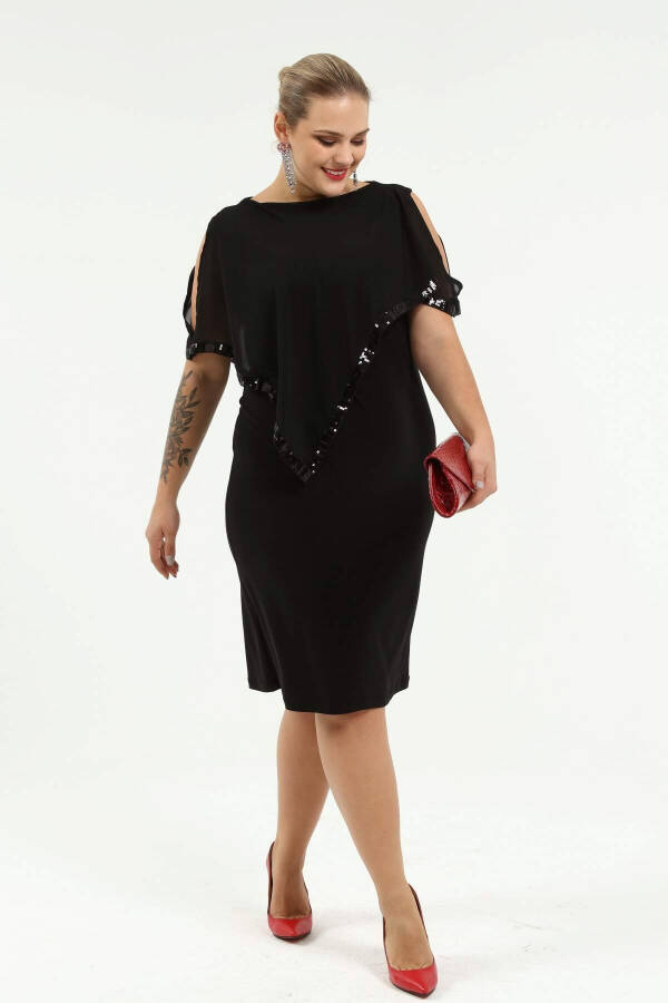 Plus Size Sequin Short Cocktail Dress KL8022K - 2