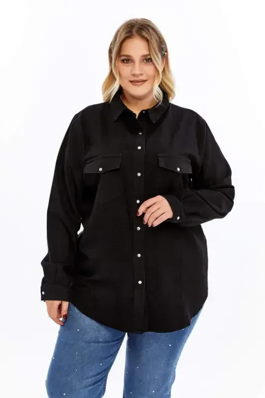 Plus Size Shirt Black - 1
