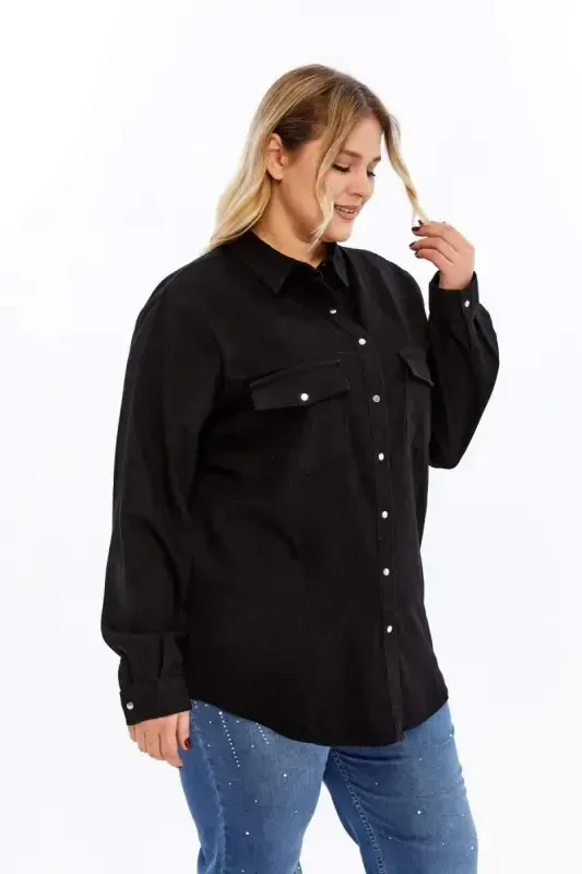 Plus Size Shirt Black - 4