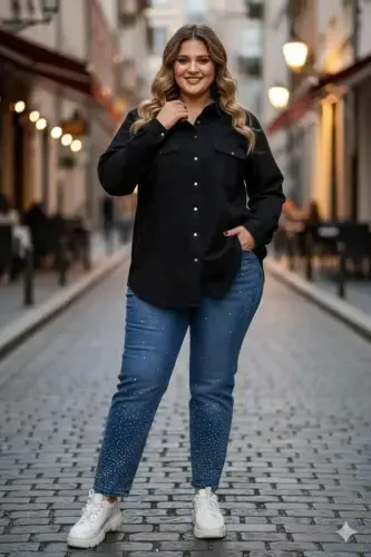 Plus Size Shirt Black - 6