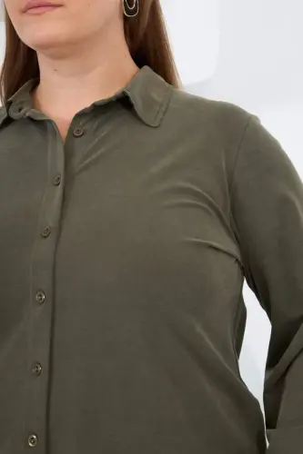 Plus Size Shirt Khaki - 5