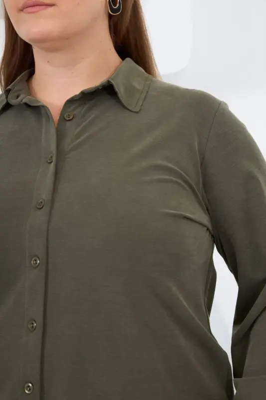 Plus Size Shirt Khaki - 5