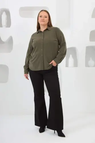 Plus Size Shirt Khaki - 6