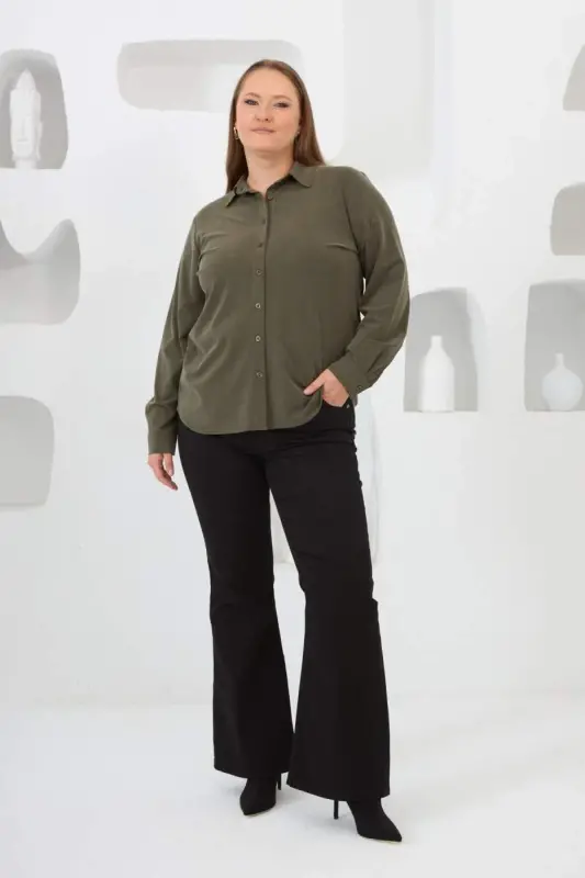 Plus Size Shirt Khaki - 6