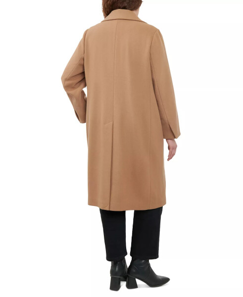 Plus Size Single-Breasted Coat, Created for Modazone Dark Camel - 2