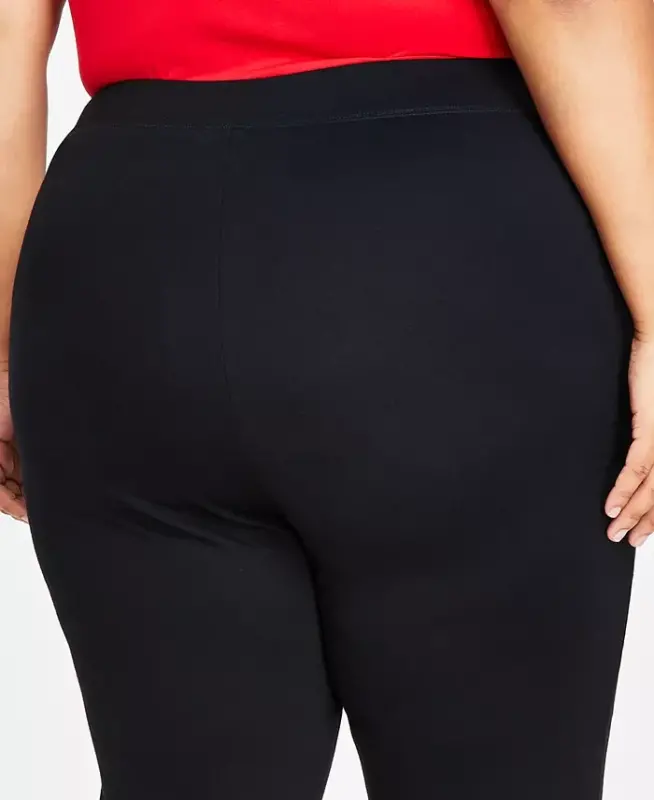 Plus Size Skinny Pull-On Ponte Pants, Created for Modazone-Deep Black - 6