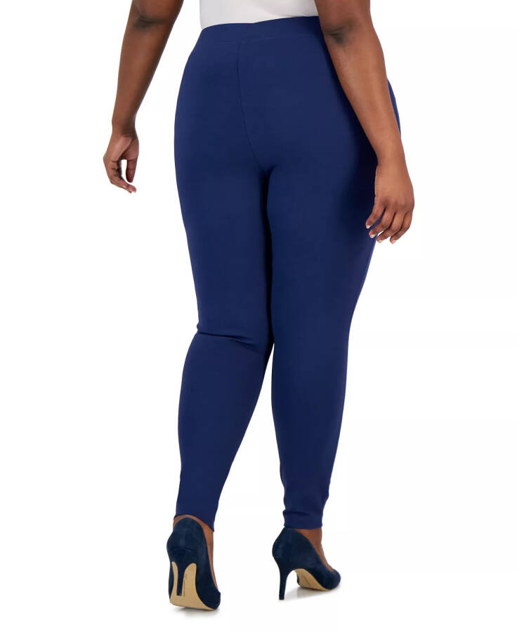 Plus Size Skinny Pull-On Ponte Pants, Created for Modazone Indigo Sea - 4