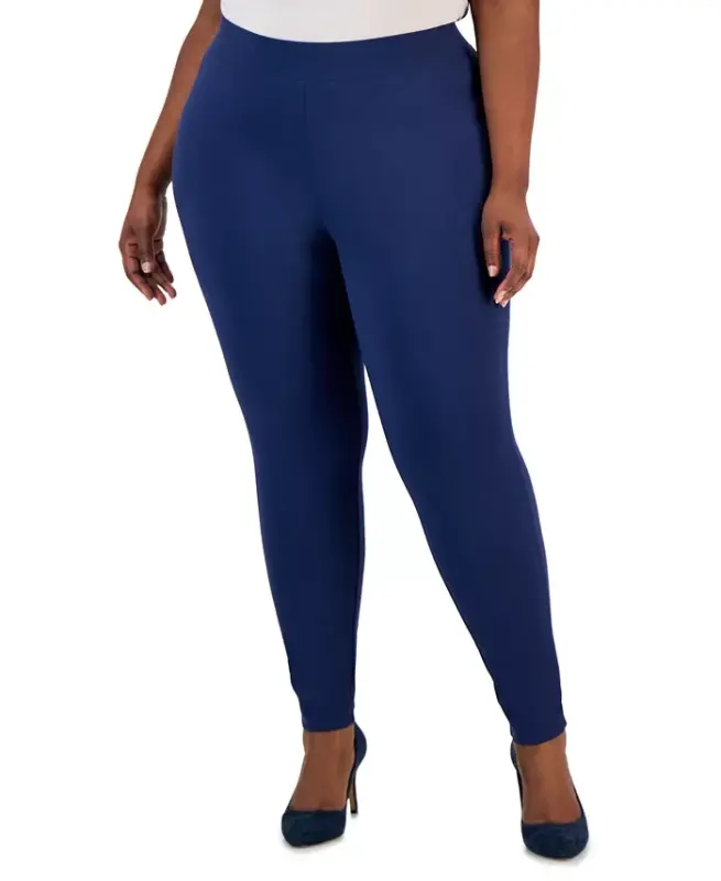 Plus Size Skinny Pull-On Ponte Pants, Created for Modazone-Indigo Sea - I.N.C. INTERNATIONAL CONCEPTS