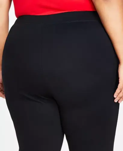 Plus Size Skinny Pull-On Ponte Shim, Modazone-Deep Qora uchun yaratilgan - 6