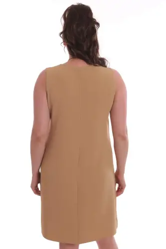 Plus Size Sleeveless Mink Dress - 5