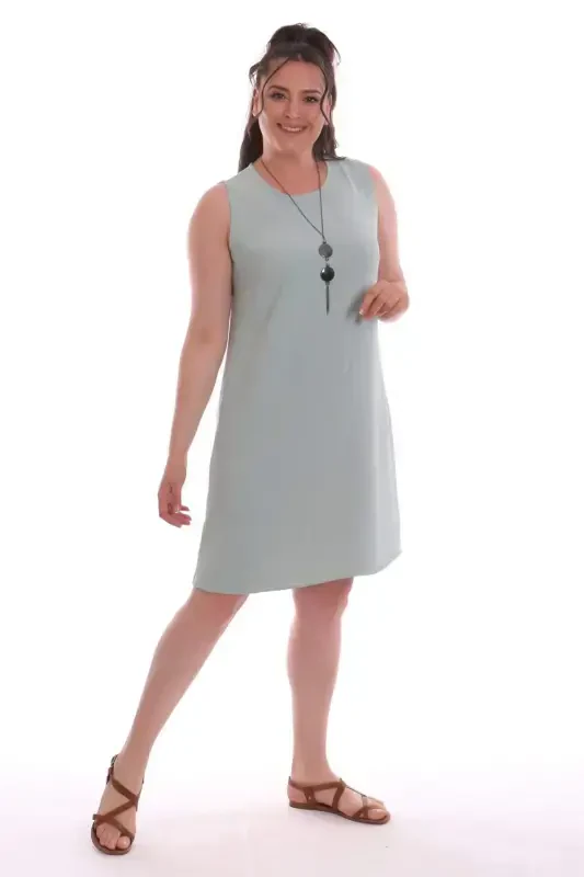 Plus Size Sleeveless Mint Dress - 2