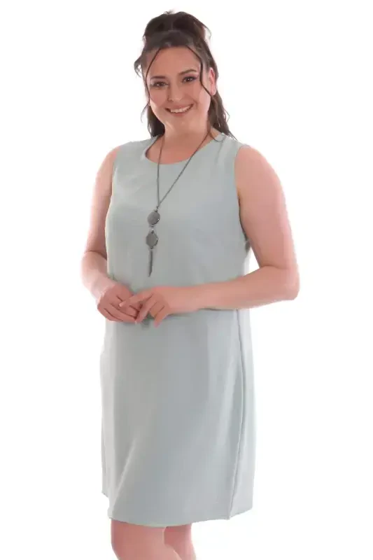 Plus Size Sleeveless Mint Dress - 3