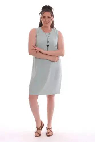 Plus Size Sleeveless Mint Dress - 4