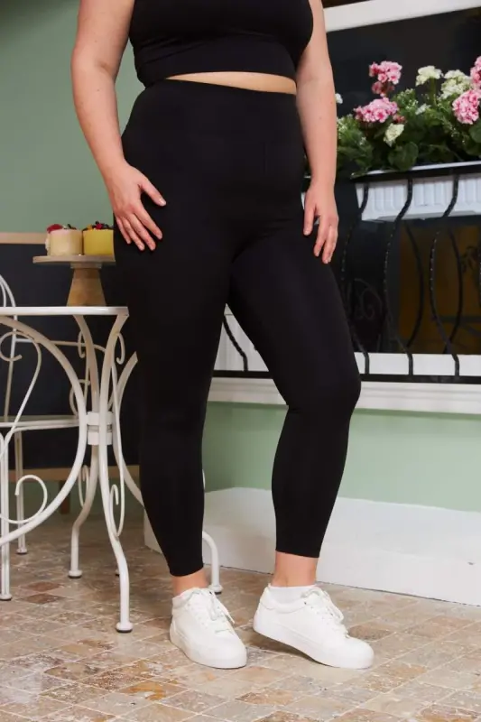 Plus Size Sports Leggings Black - 3