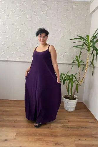 Plus Size Sports Pocketed Tank Long Dress DD799 - 8