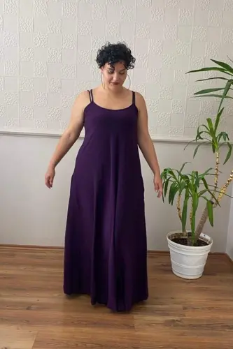 Plus Size Sports Pocketed Tank Long Dress DD799 - 9