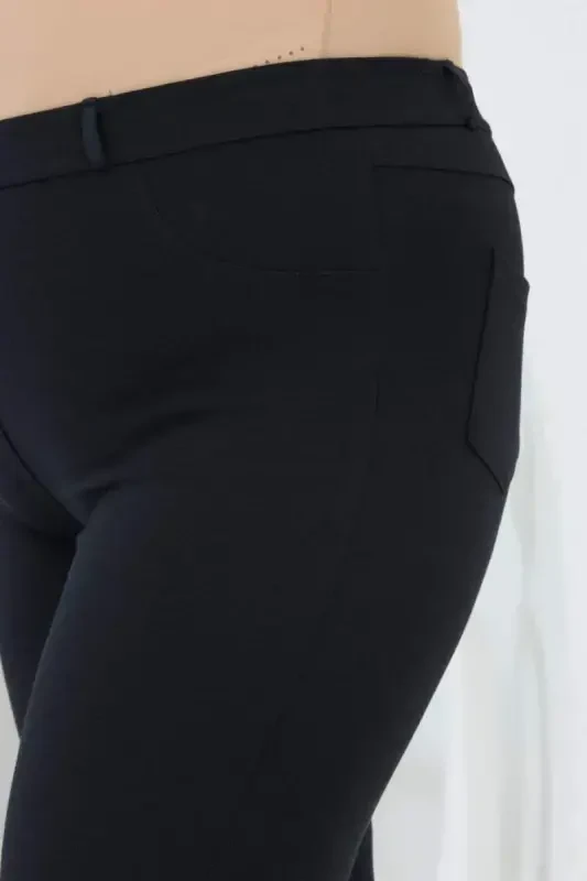 Plus Size Steel Knit Leggings Navy Blue - 3