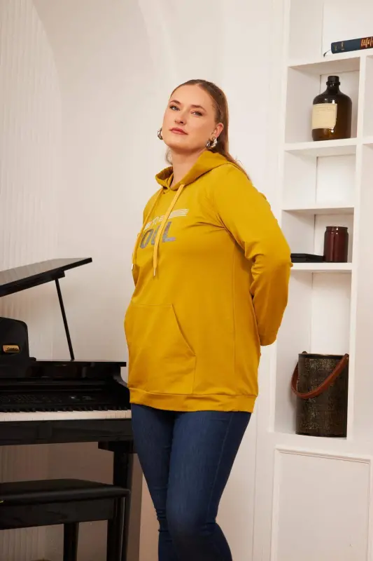 Plus Size Stone Print Sweatshirt Dark Olive - 3