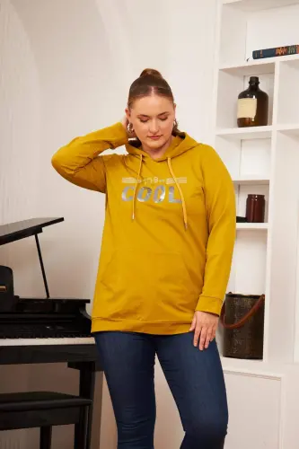 Plus Size Stone Print Sweatshirt Dark Olive - 5