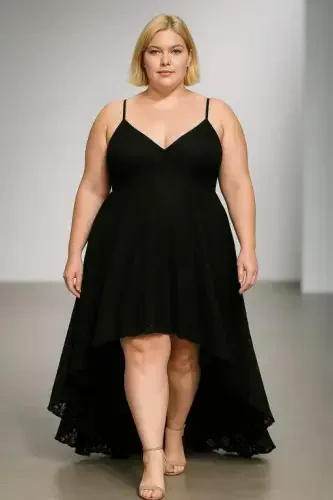 Plus Size Strappy Graduation Dress - 2
