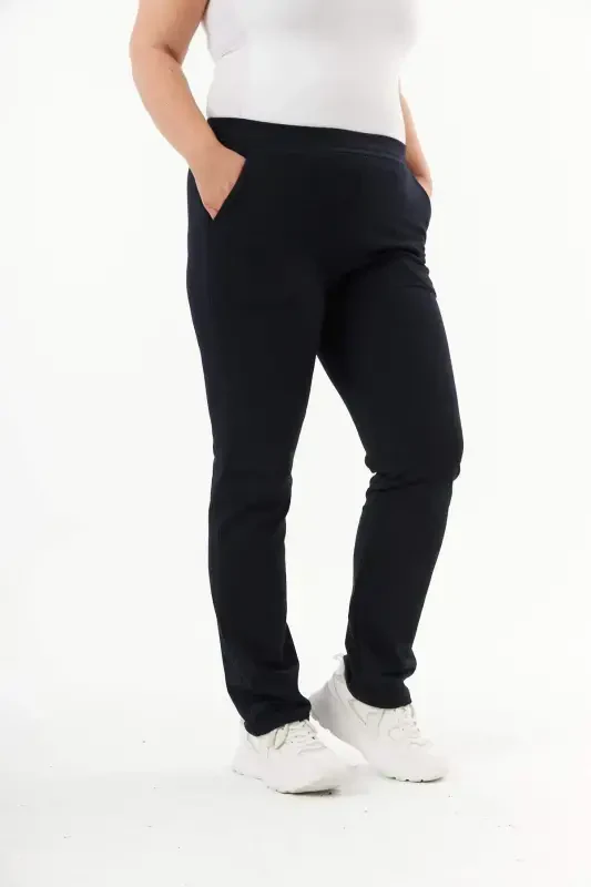 Plus Size Sweatpants Navy Blue - 2