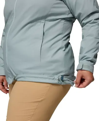 Plus Size Switchback Lined Long Zipper Jacket - Crushed Blue - 8