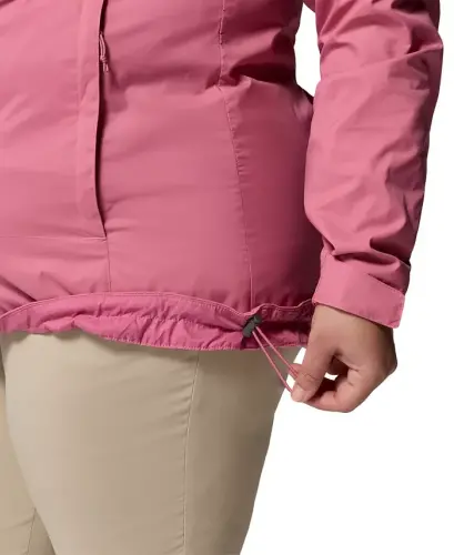 Plus Size Switchback Lined Long Zipper Jacket - Rosette - 8