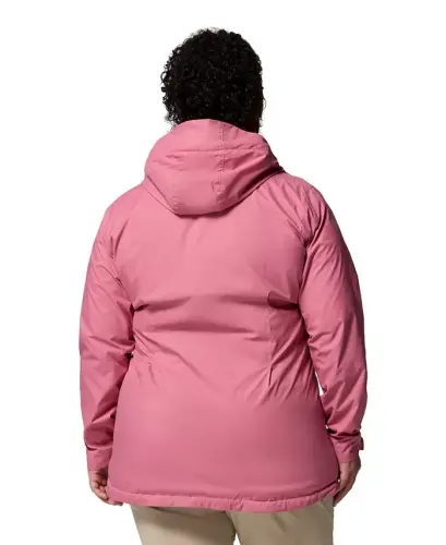 Plus Size Switchback Lined Long Zipper Jacket - Rosette - 9