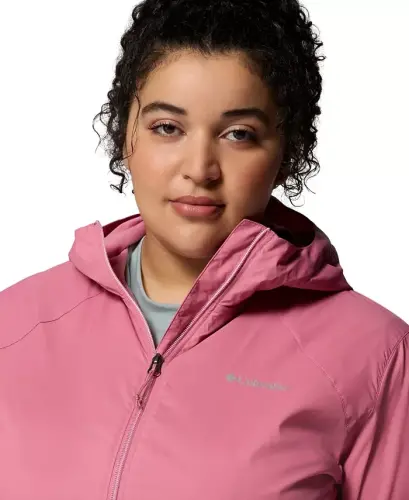 Plus Size Switchback Lined Long Zipper Jacket - Rosette - 3