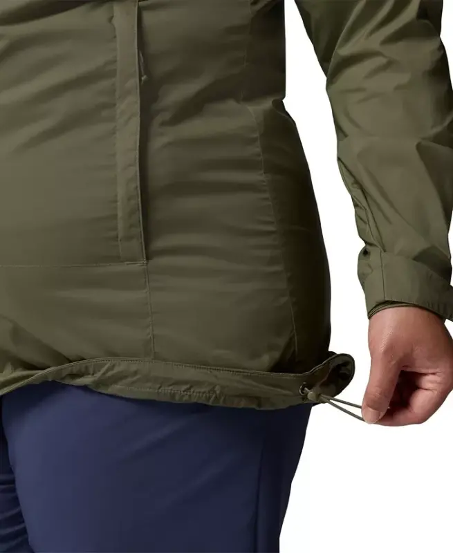 Plus Size Switchback Lined Long Zipper Jacket - Stone Green - 9