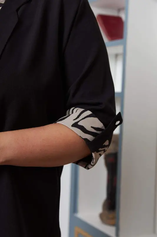 Plus Size Tank Top Jacket Two Piece Set Black - 4