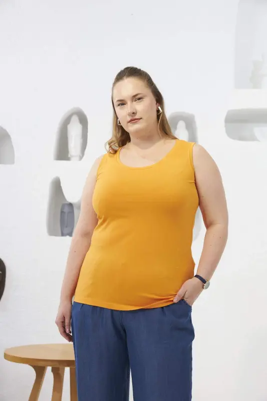 Plus Size Tank Top Orange - 1