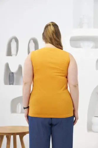 Plus Size Tank Top Orange - 4
