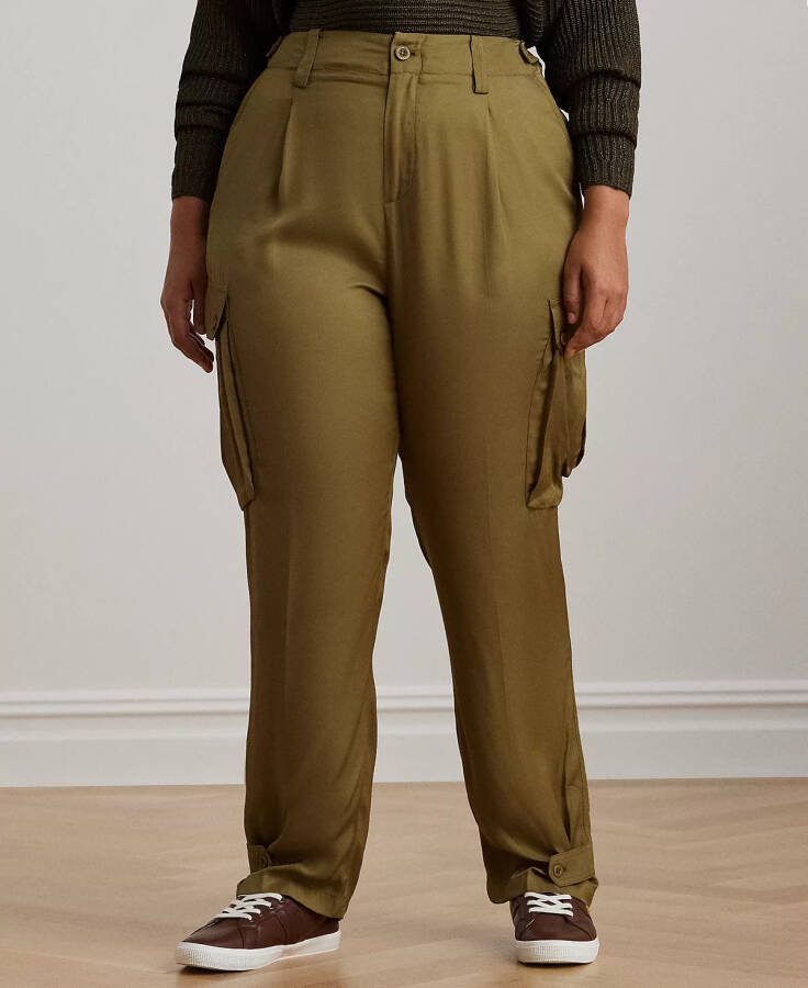 Plus Size Tapered Cargo Pants Honey Tan - 1