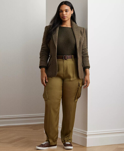 Plus Size Tapered Cargo Pants Honey Tan - 3